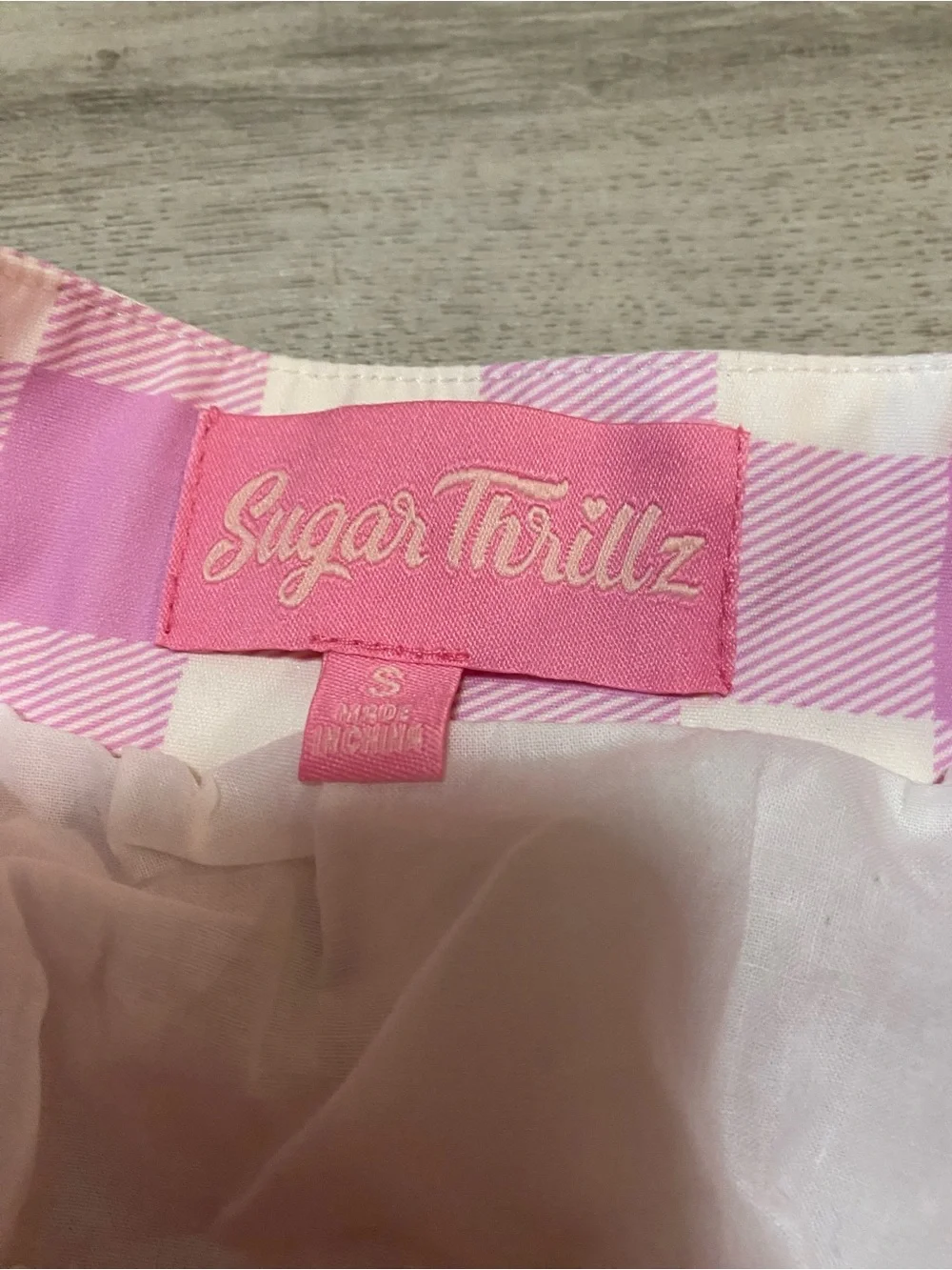 Dolls Kill Sugar Thrillz S’more Sweetness pink gingham circle skirt - NWOT